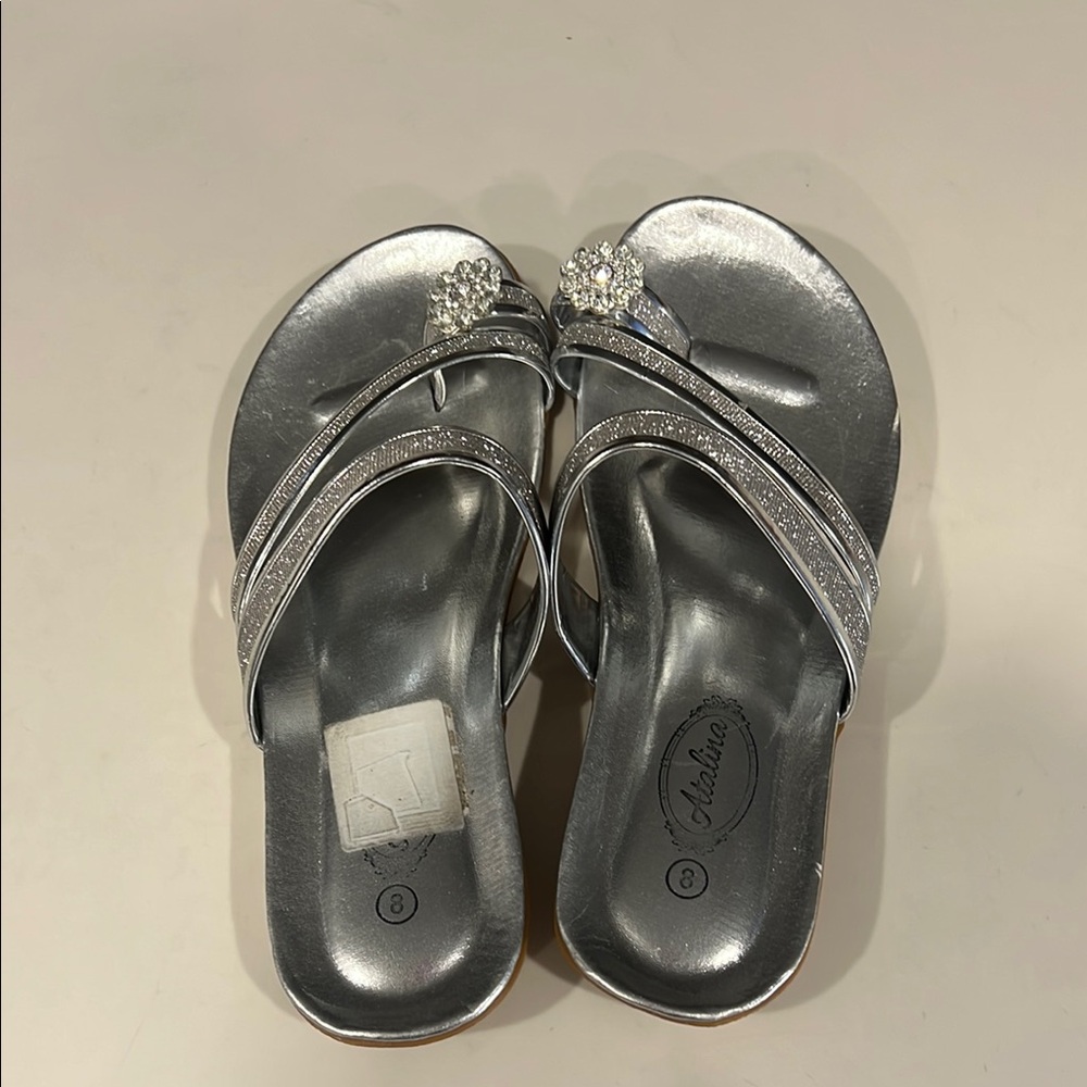 Atalina Silver Women's toe loop Sandals
